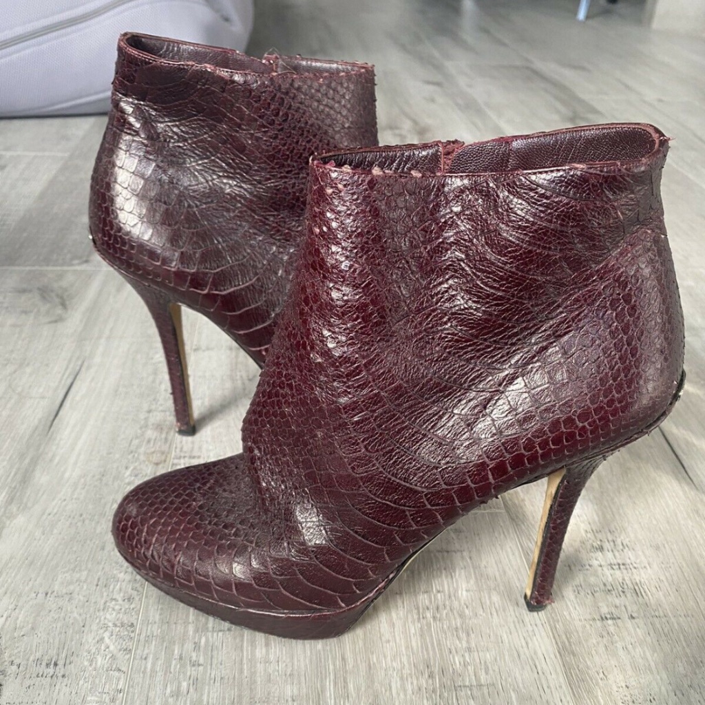 - Dior Mulberry Python Ankle Boots